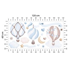 Naklejki Dla Dzieci Balony Chmurki 120x60 Gwiazdy Serca ZESTAW - Miniaturka zdjęcia nr 2
