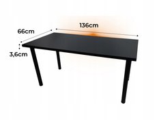 Biurko gamingowe model 1 Top 136x66x36 cm czarne stół komputerowy led do pokoju gracza - Miniaturka zdjęcia nr 3