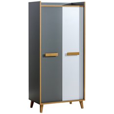 Szafa 90x55x195,2 cm  Werso  dwudrzwiowa antracyt biały brylantowy riviera do sypialni i pokoju - Miniaturka zdjęcia nr 1