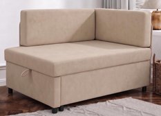 Zestaw mebli sofa rozkładana Viluś beżowa + szafa Martusia 180 cm biała do pokoju dla dziecka - Miniaturka zdjęcia nr 5