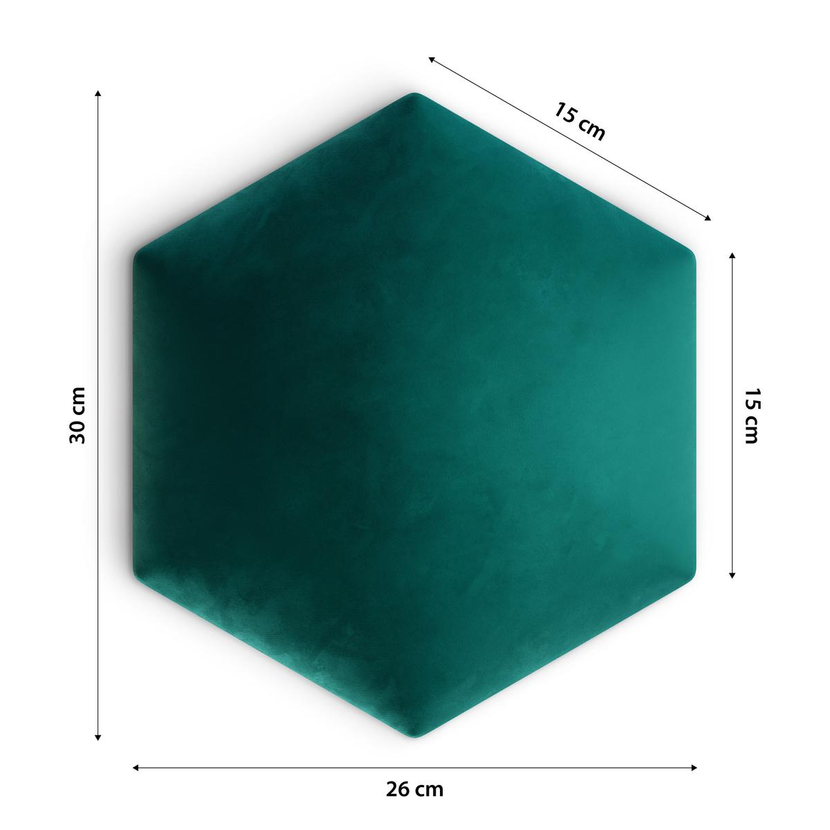 Panele tapicerowane 26x30  hexagon magic velvet turkusowy nr. 4