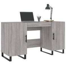 Biurko 140x50x75cm z szafkami szary dąb sonoma do biura lub gabinetu salonu czy pokoju - Miniaturka zdjęcia nr 3