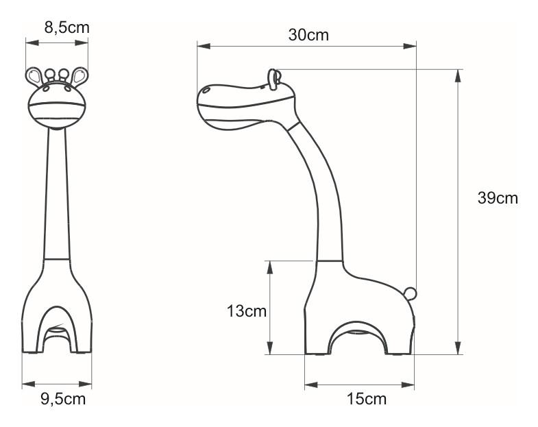 Lampka biurkowa K-BL1601 ŻYRAFA 15x39x9.5 cm do salonu lub pokoju biały nr. 2