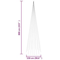 Choinka 800 cm na maszt świąteczna 1134 LED kolorowa na święta do ogrodu - Miniaturka zdjęcia nr 11