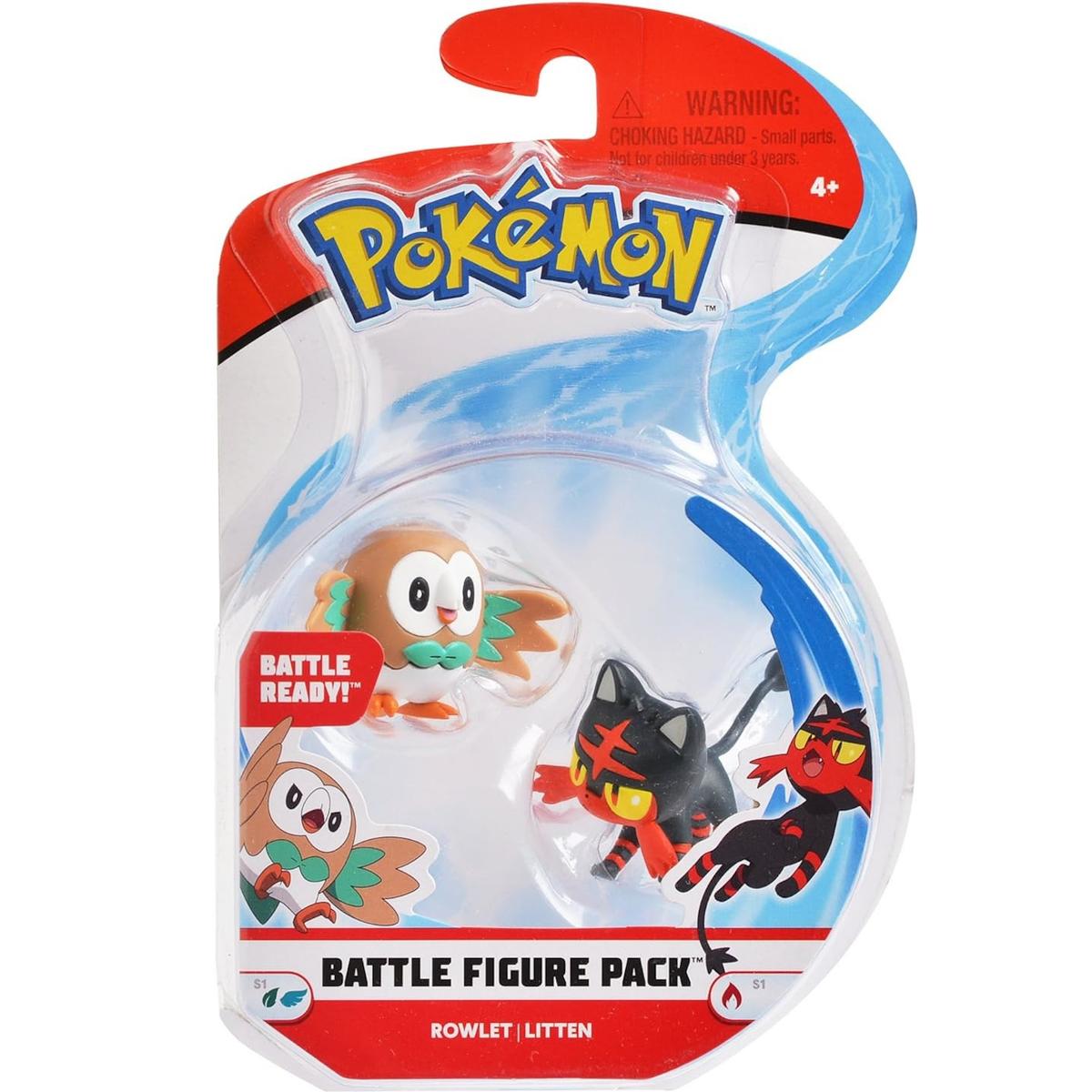 POKEMON BATTLE FIGURE PACK 2-PAK ORYGINALNE FIGURKI ROWLET + LITTEN nr. 1