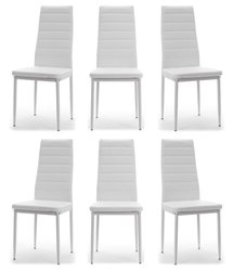 Zestaw 6 szt krzesło FADO białe tapicerowane ekoskóra do jadalni