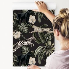 Tapeta Flizelinowa ZEBRY Dzikie Koty Liście Kwiaty  - Miniaturka zdjęcia nr 4
