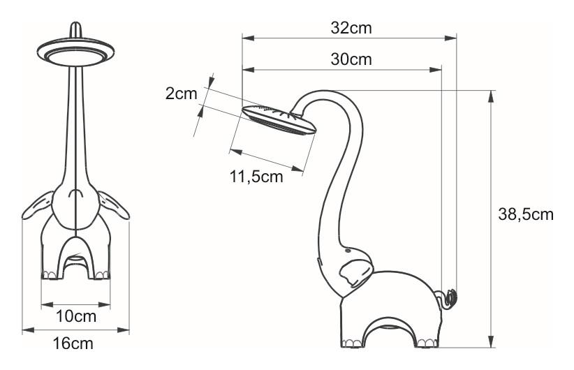 Lampka biurkowa K-BL1603 SŁONIK 32x38.5x16 cm do salonu lub pokoju biały nr. 2