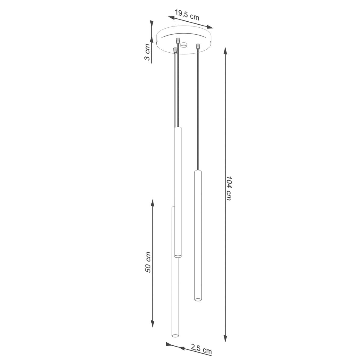 Lampa wisząca Pastelo 104x19.5x19.5cm do salonu sypialni beżowa nr. 5