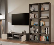 Regał Onyx 182x50x30 cm do sypialni salonu biura antracyt - Miniaturka zdjęcia nr 5