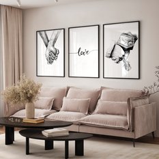 Zestaw 3X Plakat W Ramie Do Salonu Sypialni Dłonie Love Miłość 60x80cm - Miniaturka zdjęcia nr 4