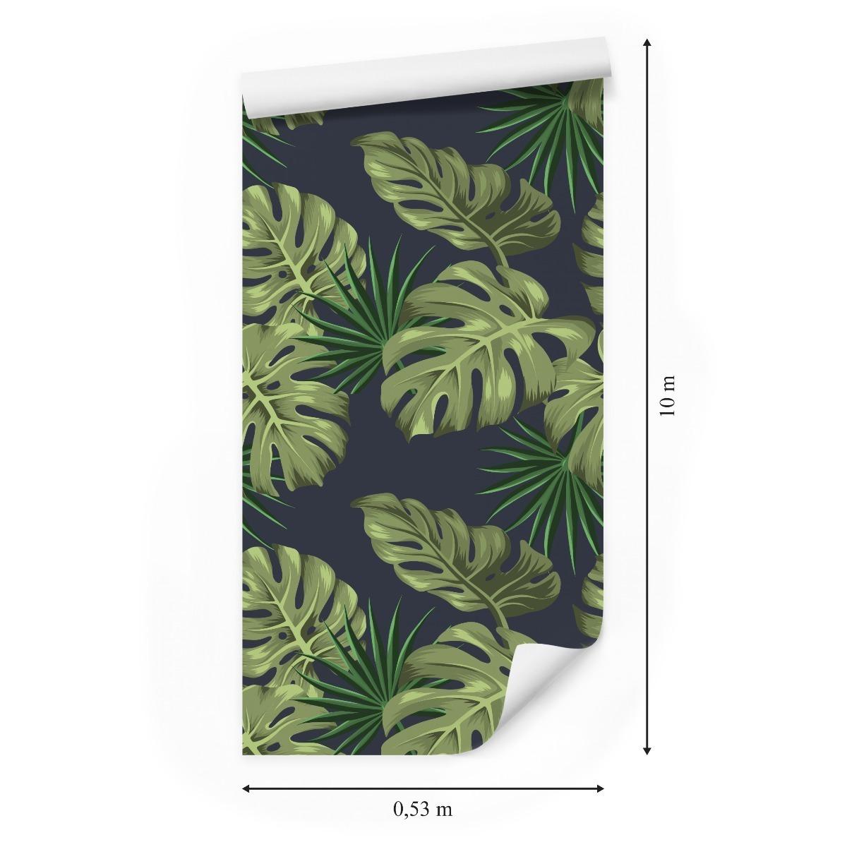 Tapeta do salonu egzotyczne liście monstera zieleń, dekoracja do salonu nr. 2