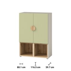 Szafka 80,1x39,7x116,5 cm Melo z dwoma drzwiczkami i dwoma półkami awokado do pokoju lub salonu czy sypialni - Miniaturka zdjęcia nr 3