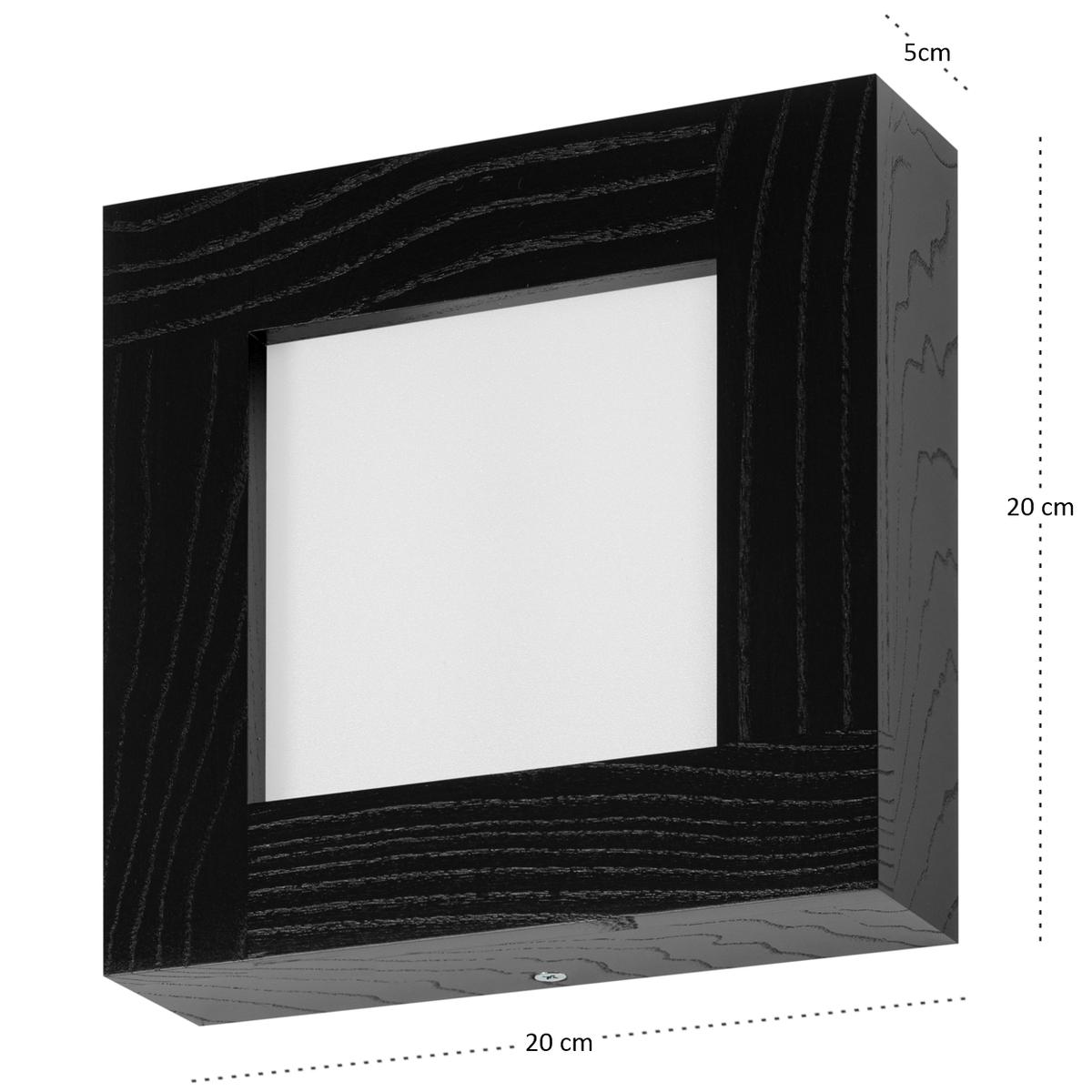 Panel LED 20 x 20 x 5 cm plafon z drewna czarny 18W kinkiet 4000K do salonu nr. 4