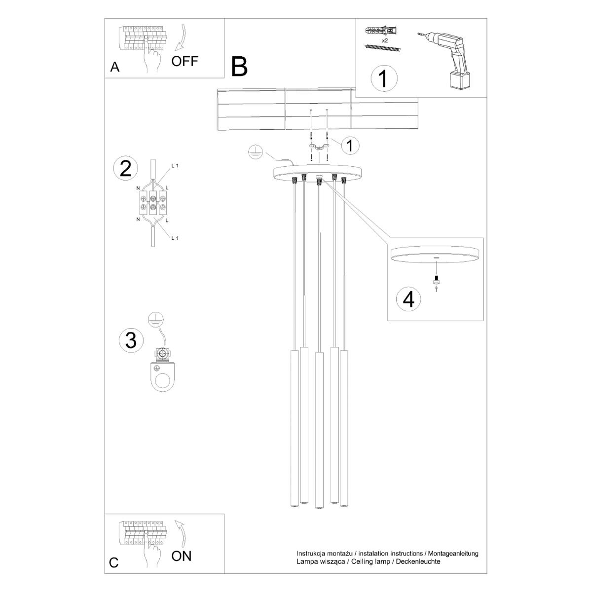 Lampa wisząca Pastelo 104x25x25cm beżowa nr. 6