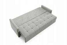 Kanapa IVIO 230x87x86 cm sofa z funkcją spania rozkładana velvet welur jasnoszara do salonu - Miniaturka zdjęcia nr 9