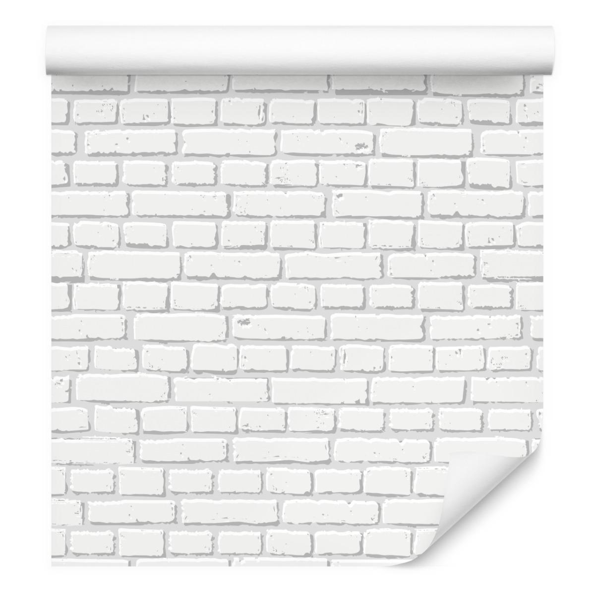 Tapeta Do Salonu Biała Postarzana CEGŁA Efekt 3D  nr. 5