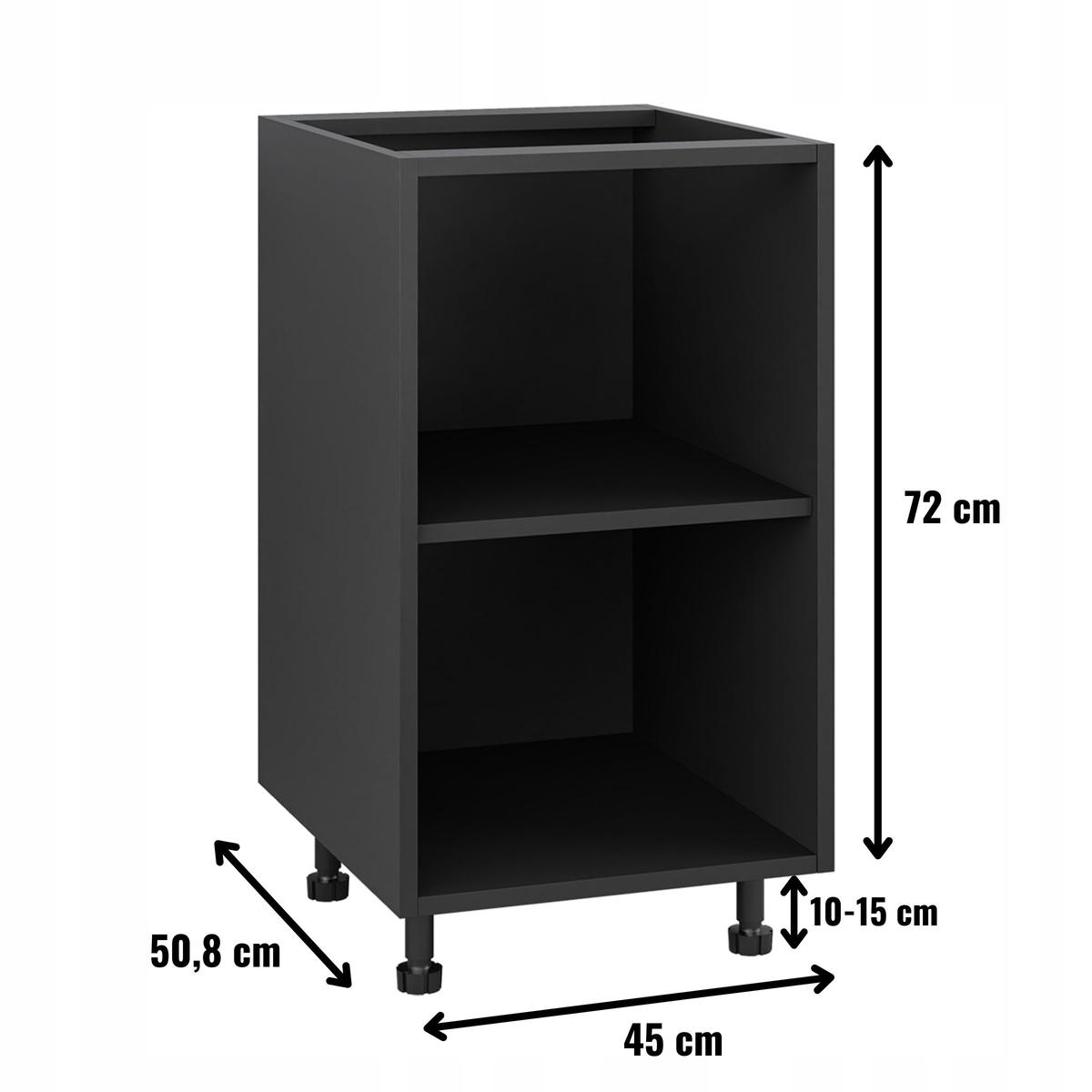 Korpus szafka kuchenna dolna 45x72x50,8 cm z akcesoriami czarny nr. 2
