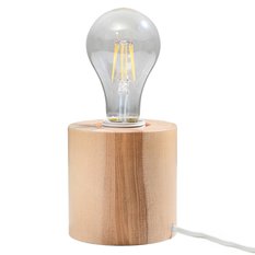 Lampa biurkowa SALGADO 10x10x10 cm nowoczesna lampka na biurko E27 naturalne drewno do biura pokoju - Miniaturka zdjęcia nr 1