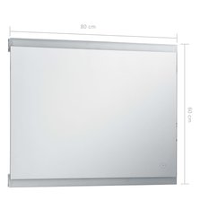  Lustro 80x60 cm do sypialni łazienki z LED i czujnikiem dotykowym srebrny  - Miniaturka zdjęcia nr 7