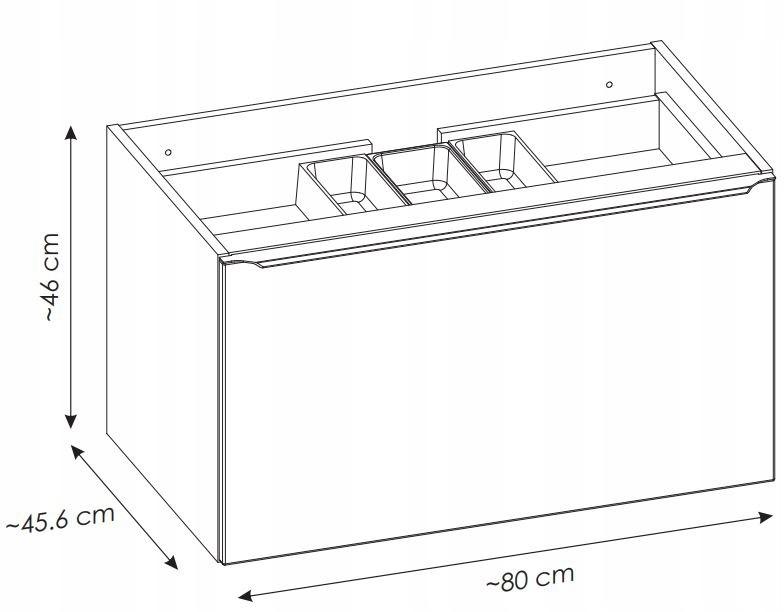 Szafka pod umywalkę 80 cm SANTA FE OAK szuflady do łazienki  nr. 7