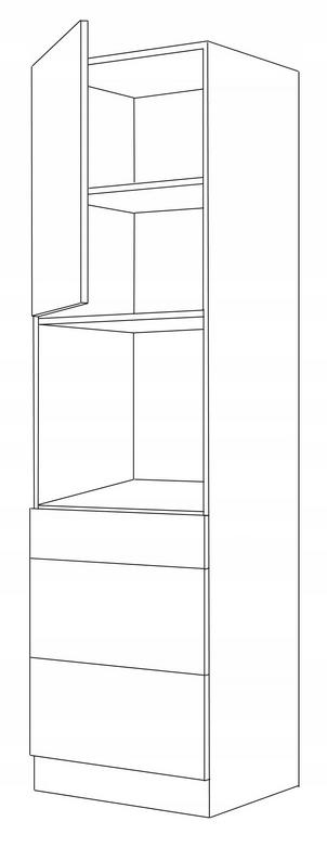 Szafka kuchenna dolna 60x57x210 cm do zabudowy piekarnika orzech okapi czarny do kuchni nr. 2