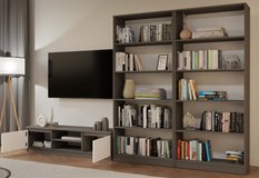 Szafka RTV Malwa 36x140x40 cm do salonu stolik pod telewizor antracyt biały - Miniaturka zdjęcia nr 10