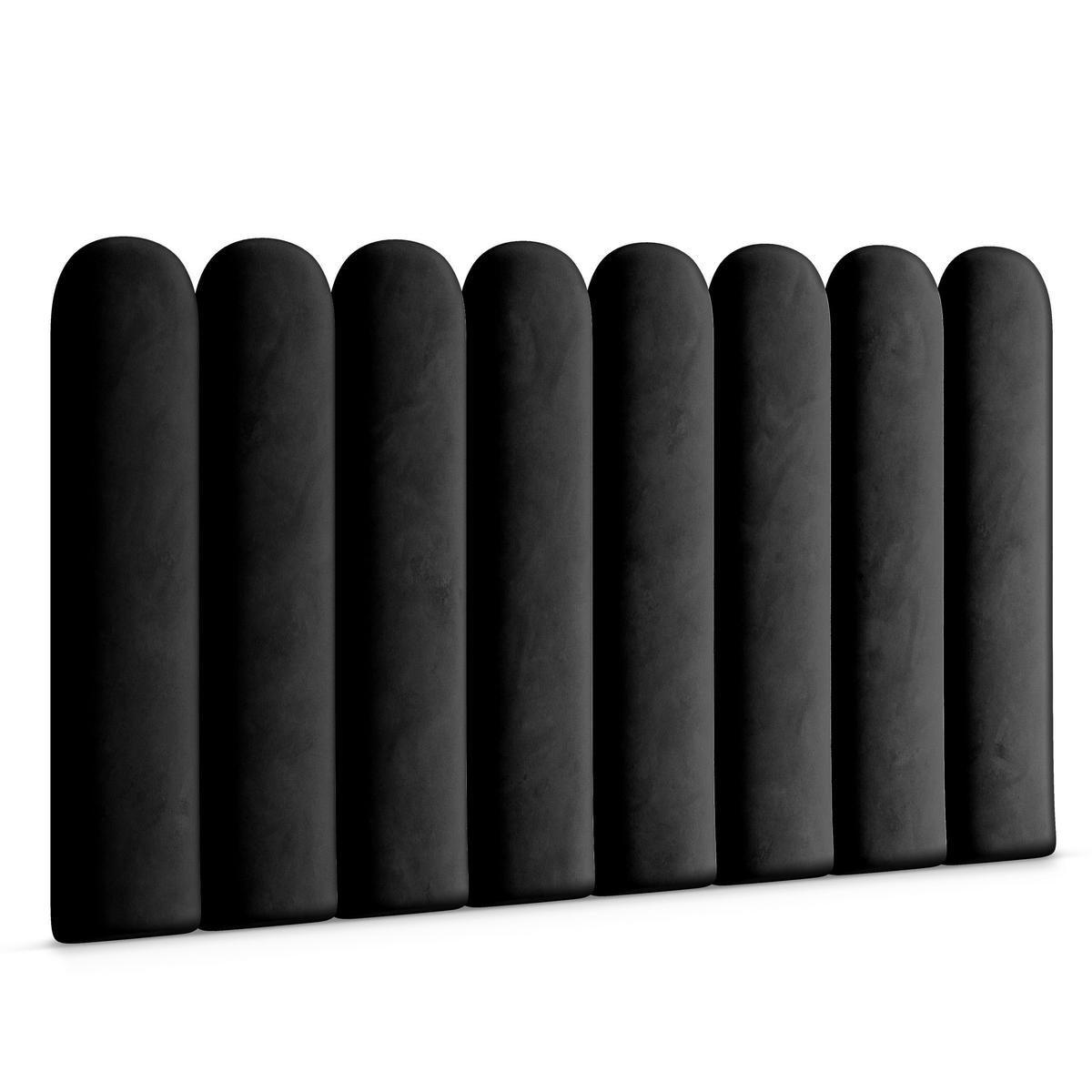 Panele tapicerowane 20x80 cm na ścianę płotek czarny