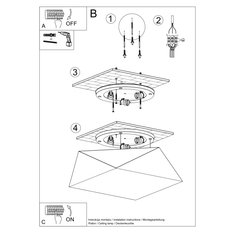 Plafon HEXA 45 czarny 15x45x45cm E27 nowoczesna lampa do salonu - Miniaturka zdjęcia nr 5