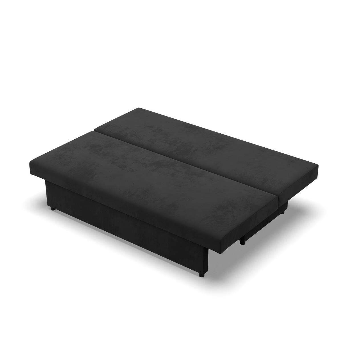 Kanapa 3-osobowa NOLA 191x92x91 cm sofa rozkładana z pojemnikiem do pokoju do salonu czarna nr. 3