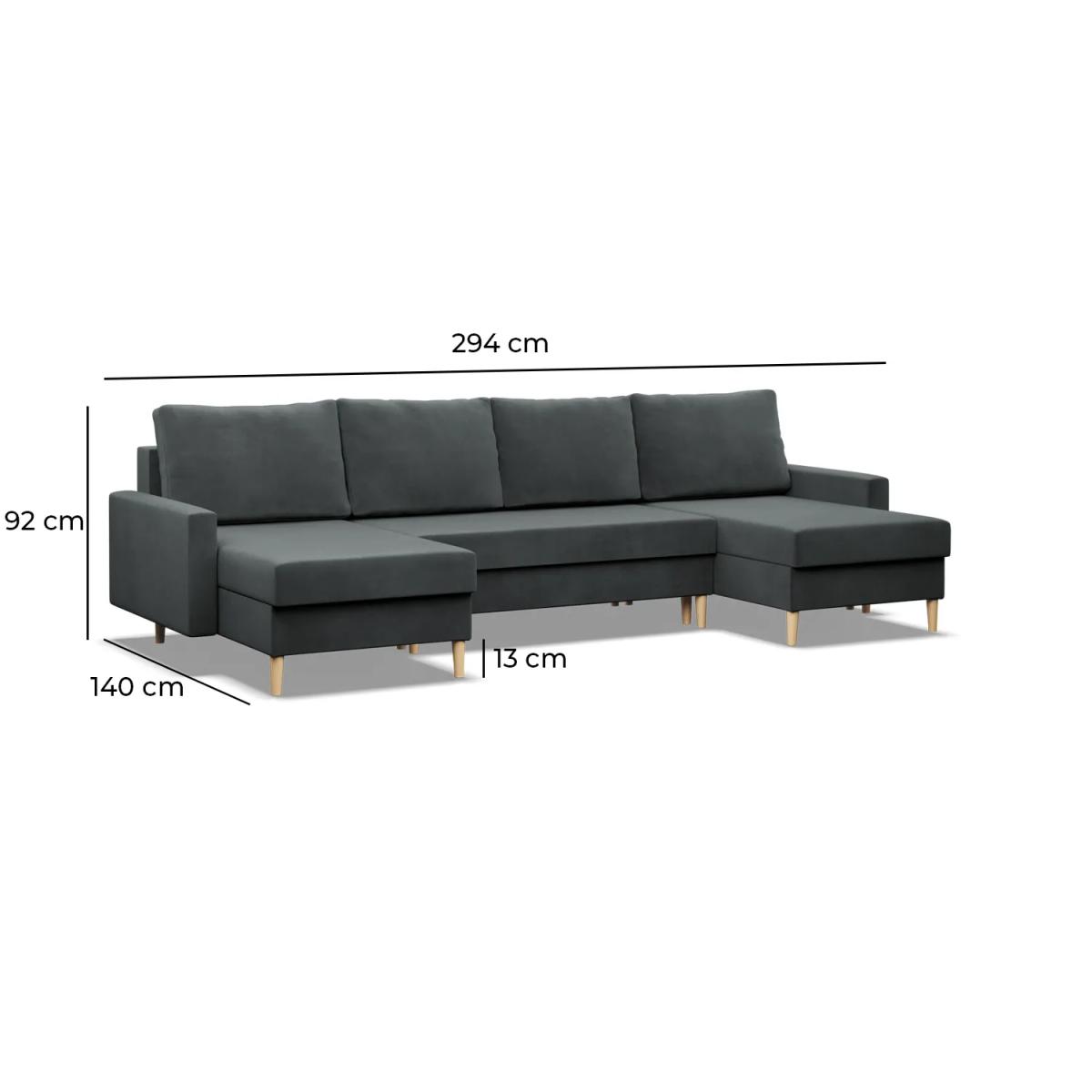 Narożnik Sofa Kanapa typ U Blank ciemnoszary nr. 9