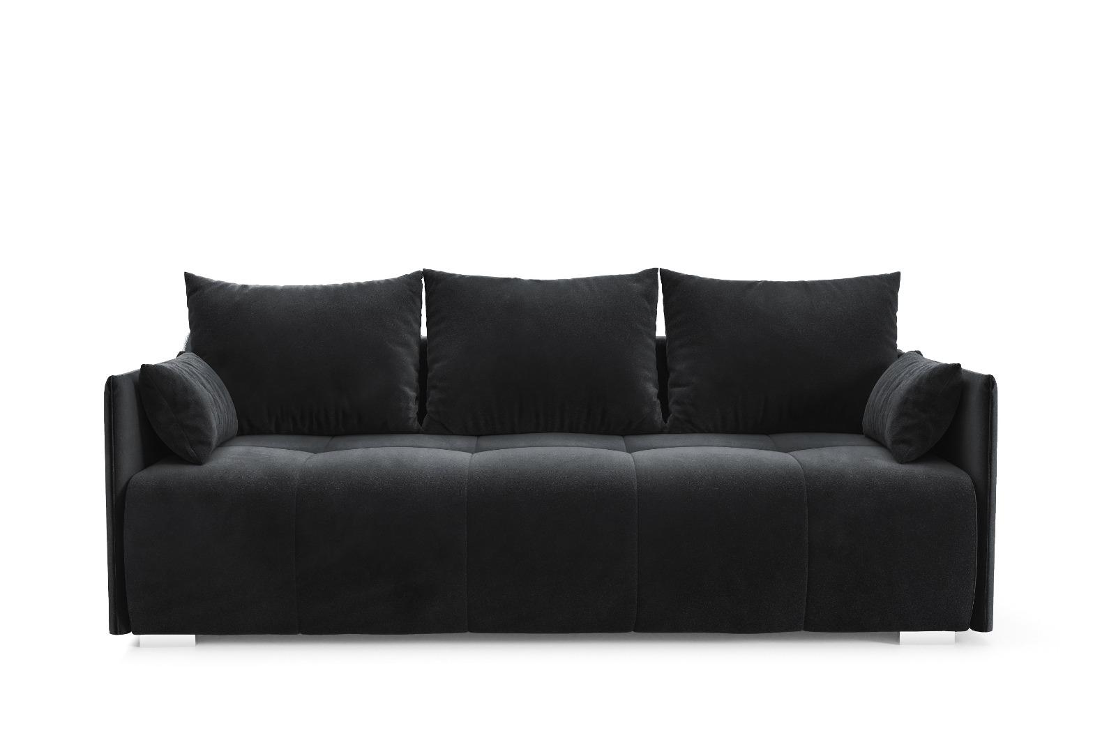 Kanapa Nessa 88x199x93 cm do salonu rozkładana kronos czarna nr. 2