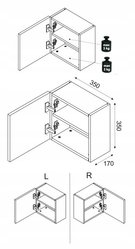 Szafka Łazienkowa 35x35x19 cm beżowa wisząca kwadratowa 1 drzwi front MDF 3D do łazienki  - Miniaturka zdjęcia nr 3