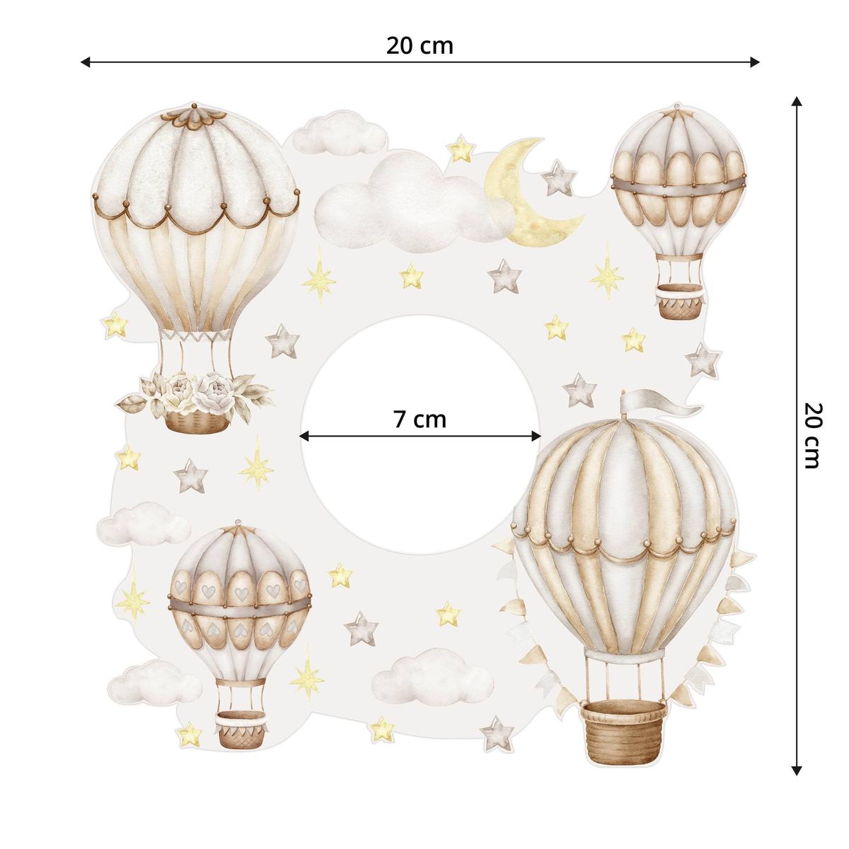 Naklejka Pod Włącznik Do Pokoju Dziecięcego Balony 20x20 Chmurki Gwiazdy Boho nr. 2