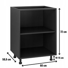 Korpus szafka kuchenna dolna 60x72x50,8 cm z akcesoriami czarny - Miniaturka zdjęcia nr 2