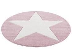 Dywan dziecięcy okrągły Big Star Round Pink 133 cm do pokoju dziecięcego różowy z gwiazdą - Miniaturka zdjęcia nr 2