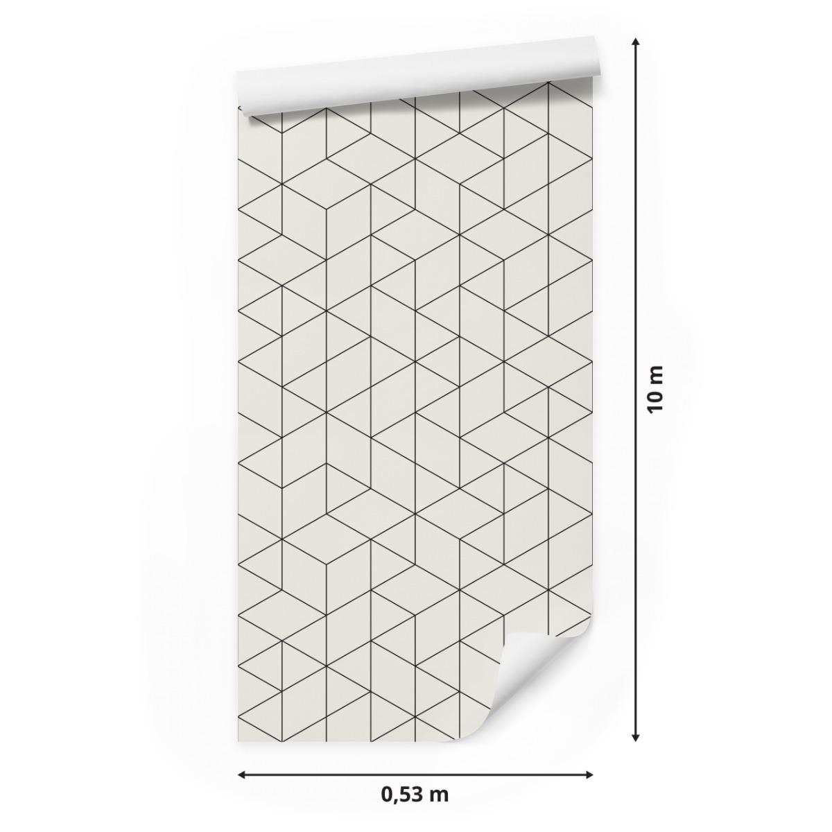 Tapeta Do Salonu SZEŚCIANY Wzór Geometryczny 3D 53x1000  nr. 2