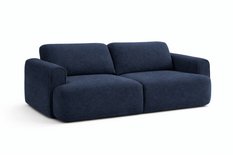 Kanapa z funkcją spania ITALY 253x110x71 cm trzyosobowa sofa rozkładana tkanina FLOW ciemnoniebieska - Miniaturka zdjęcia nr 2