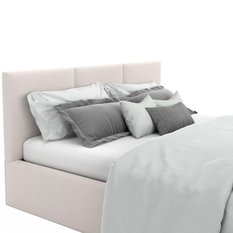 Łóżko tapicerowane do sypialni 180x200x88 cm podwójne z pojemnikiem basic kremowe - Miniaturka zdjęcia nr 12