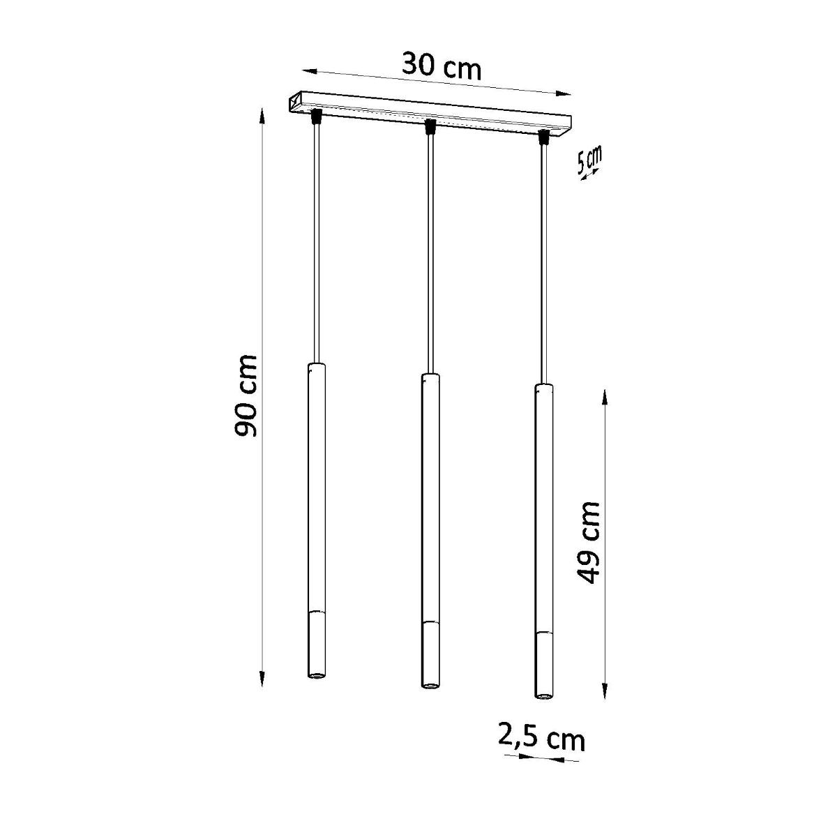 Lampa wisząca MOZAICA 3L czarny/chrom 90x5x30cm nowoczesna G9 do salonu nr. 4