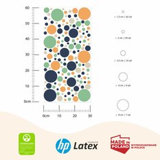 Naklejki KROPKI Kolorowe Groszki Do Pokoju Dziecięcego Dekoracja Nowoczesna Łatwa w Czyszczeniu 60x30  - Miniaturka zdjęcia nr 8