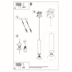 Lampa wisząca LINO 1 105x8x8cm nowoczesna G10 do salonu - Miniaturka zdjęcia nr 5