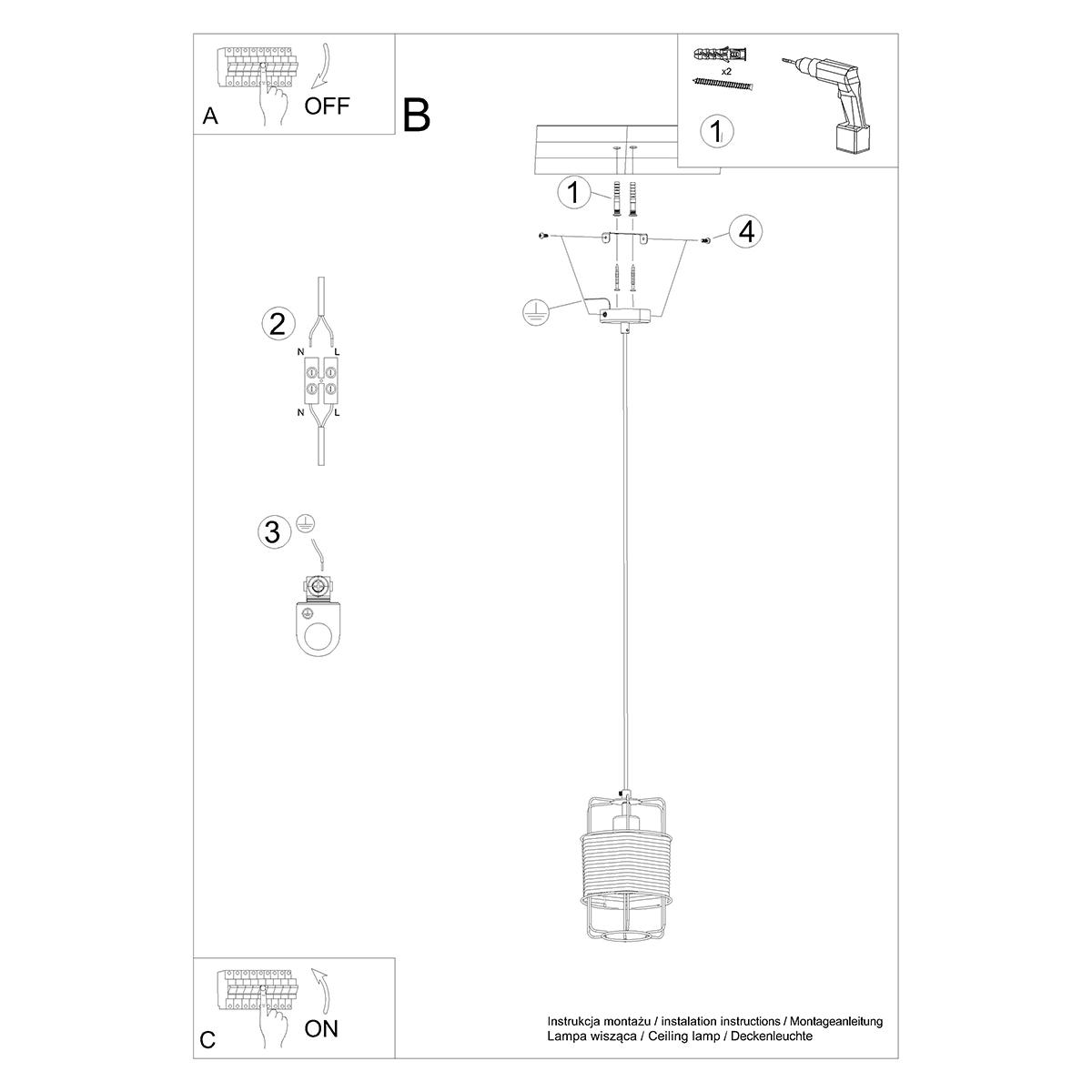 Lampa wisząca GIZUR 1 130x15x15cm nowoczesna E27 do salonu nr. 6