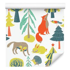 Tapeta dla dzieci – Leśne zwierzęta, styl nowoczesny 