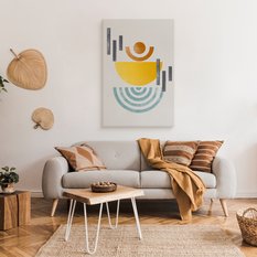 Obraz Na Płótnie Do Jadalni Figury Geometryczne Abstrakcja Styl Boho 80x120cm - Miniaturka zdjęcia nr 3