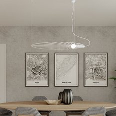 Lampa wisząca LEHDET biała 150x80x110cm nowoczesna E27 do salonu - Miniaturka zdjęcia nr 8