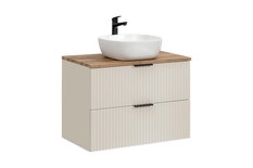 Szafka łazienkowa ADEL 80 cm z blatem i umywalką nablatową SMILE kaszmir - Miniaturka zdjęcia nr 1