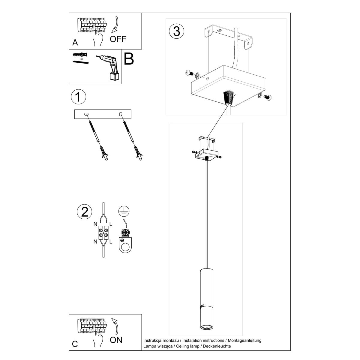 Lampa wisząca LOOPEZ 1 czarny/chrom 100x8x8cm nowoczesna G10 do salonu nr. 5