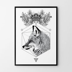 Plakat lis geometria 40x50 cm dekoracja ścienna bez ram 