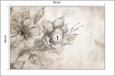 Fototapeta Do Sypialni Szare KWIATY Beton Abstrakcja Boho Dekoracja z Efektem 3D - Miniaturka zdjęcia nr 3